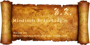 Windisch Krisztián névjegykártya